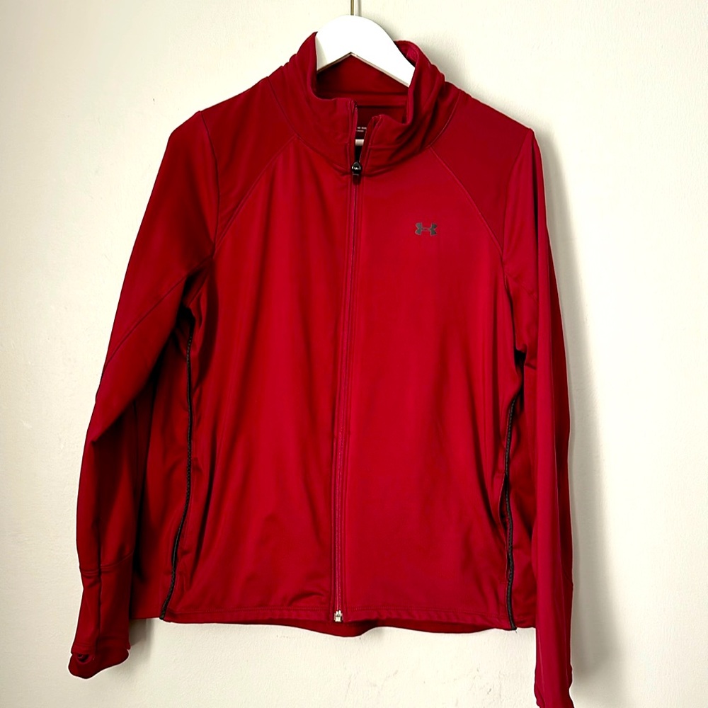 Men’s Maroon, full zip Under Armor Cold Gear Jacket size large